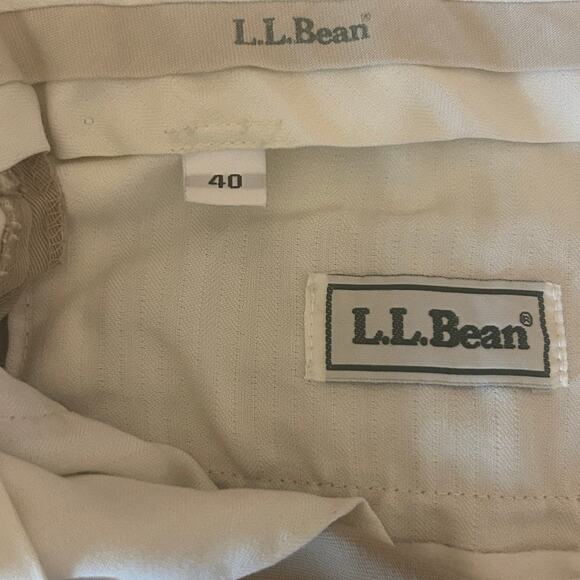 VTG LL Bean Men Chino Pants 40 Khaki Classic‎ Minimalistic Preppy Office Travel - Picture 2 of 7